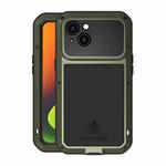 For iPhone 14 LOVE MEI Metal Shockproof Life Waterproof Dustproof Phone Case(Army Green)