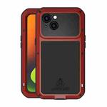 For iPhone 14 Plus LOVE MEI Metal Shockproof Life Waterproof Dustproof Phone Case(Red)