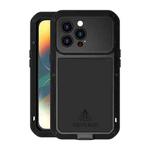 For iPhone 14 Pro LOVE MEI Metal Shockproof Life Waterproof Dustproof Phone Case(Black)
