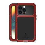 For iPhone 14 Pro LOVE MEI Metal Shockproof Life Waterproof Dustproof Phone Case(Red)