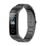 For Huawei Honor Band 4 (CRS-B19) / Honor Band 5 (CRS-B19S) Three Beads Steel Wrist Strap Watchband(Black)