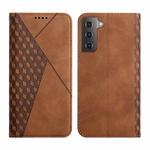 For Samsung Galaxy S23 5G Diamond Splicing Skin Feel Magnetic Leather Phone Case(Brown)