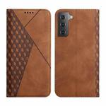 For Samsung Galaxy S23+ 5G Diamond Splicing Skin Feel Magnetic Leather Phone Case(Brown)