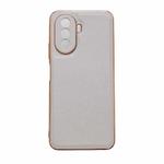 For Huawei Enjoy 50 / nova Y70 Plus / nova Y70 4G Waves Series Nano Electroplating Genuine Leather Phone Case(Grey)