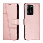 For vivo Y16 / Y02S Stitching Calf Texture Buckle Leather Phone Case(Pink)