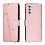 For Samsung Galaxy A14 5G Stitching Calf Texture Buckle Leather Phone Case(Pink)