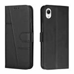 For Samsung Galaxy A23e Stitching Calf Texture Buckle Leather Phone Case(Black)