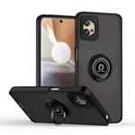 For Motorola Moto G32 Q Shadow 1 Series TPU + PC Phone Case with Ring(Black+Black)