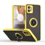 For Motorola Moto G32 Q Shadow 1 Series TPU + PC Phone Case with Ring(Yellow)