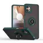 For Motorola Moto G32 Q Shadow 1 Series TPU + PC Phone Case with Ring(Dark Green)