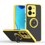 For vivo V25 Q Shadow 1 Series TPU + PC Phone Case with Ring(Yellow)