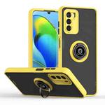 For ZTE Blade V40 Vita Q Shadow 1 Series TPU + PC Phone Case with Ring(Yellow)