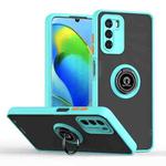 For ZTE Blade V40 Vita Q Shadow 1 Series TPU + PC Phone Case with Ring(Sky Blue)