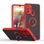 For ZTE Blade A52 Q Shadow 1 Series TPU + PC Phone Case with Ring(Red)