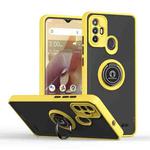 For ZTE Blade A52 Q Shadow 1 Series TPU + PC Phone Case with Ring(Yellow)