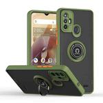 For ZTE Blade A52 Q Shadow 1 Series TPU + PC Phone Case with Ring(Army Green)