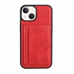 For iPhone 14 Card Slot Holder Leather Phone Case(Red)