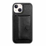 For iPhone 14 Card Slot Holder Leather Phone Case(Black)