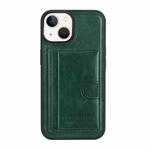 For iPhone 14 Plus Card Slot Holder Leather Phone Case(Green)