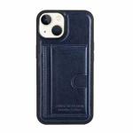 For iPhone 14 Plus Card Slot Holder Leather Phone Case(Dark Blue)