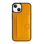 For iPhone 14 Pro Max Card Slot Holder Leather Phone Case(Yellow)