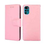 For Motorola Moto E32 India/E22s 4G Global Crystal Texture Leather Phone Case(Pink)
