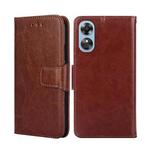 For OPPO A17 Crystal Texture Leather Phone Case(Brown)
