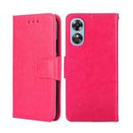 For OPPO A17 Crystal Texture Leather Phone Case(Rose Red)