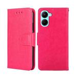 For Realme C33 4G Crystal Texture Leather Phone Case(Rose Red)