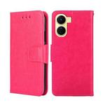 For vivo Y16 4G/Y02s 4G Crystal Texture Leather Phone Case(Rose Red)