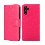 For Samsung Galaxy A04s Crystal Texture Leather Phone Case(Rose Red)