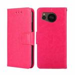 For Sharp Aquos sense7 Plus Crystal Texture Leather Phone Case(Rose Red)