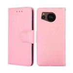 For Sharp Aquos sense7 Plus Crystal Texture Leather Phone Case(Pink)