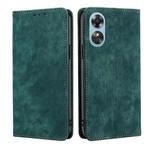 For OPPO A17 RFID Anti-theft Brush Magnetic Leather Phone Case(Green)