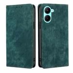 For Realme C33 4G RFID Anti-theft Brush Magnetic Leather Phone Case(Green)