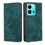 For vivo V25 5G/V25e 5G RFID Anti-theft Brush Magnetic Leather Phone Case(Green)