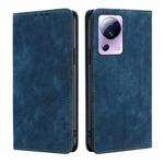For Xiaomi Civi 2 5G RFID Anti-theft Brush Magnetic Leather Phone Case(Blue)