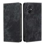 For Xiaomi Poco M5 4G RFID Anti-theft Brush Magnetic Leather Phone Case(Black)