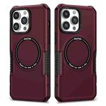 For iPhone 14 Pro MagSafe Shockproof Armor Phone Case(Wine Red)