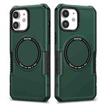 For iPhone 12 MagSafe Shockproof Armor Phone Case(Dark Green)