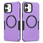 For iPhone 12 MagSafe Shockproof Armor Phone Case(Purple)