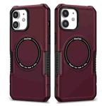 For iPhone 11 MagSafe Shockproof Armor Phone Case(Wine Red)