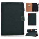For iPad Pro 11 (2020) Sewing Thread Horizontal Solid Color Flat Leather Tablet Case with Sleep Function & Pen Cover & Anti Skid Strip & Card Slot & Holder(Light Star Green)