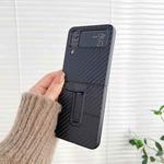 For Samsung Galaxy Z Flip3 5G Carbon Brazed Metal Bracket Folding Phone Case(Black)