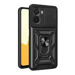 For vivo Y16 4G Sliding Camera Cover Design TPU+PC Phone Case(Black)