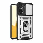 For vivo Y16 4G Sliding Camera Cover Design TPU+PC Phone Case(Silver)