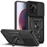 For Motorola Edge 30 Ultra Sliding Camera Cover Design TPU+PC Phone Case(Black)