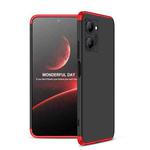 For Realme C33 GKK Three Stage Splicing Full Coverage PC Phone Case(Black Red)