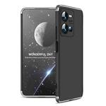 For vivo Y35 2022 GKK Three Stage Splicing Full Coverage PC Phone Case(Black Silver)