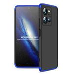 For vivo Y35 2022 GKK Three Stage Splicing Full Coverage PC Phone Case(Black Blue)